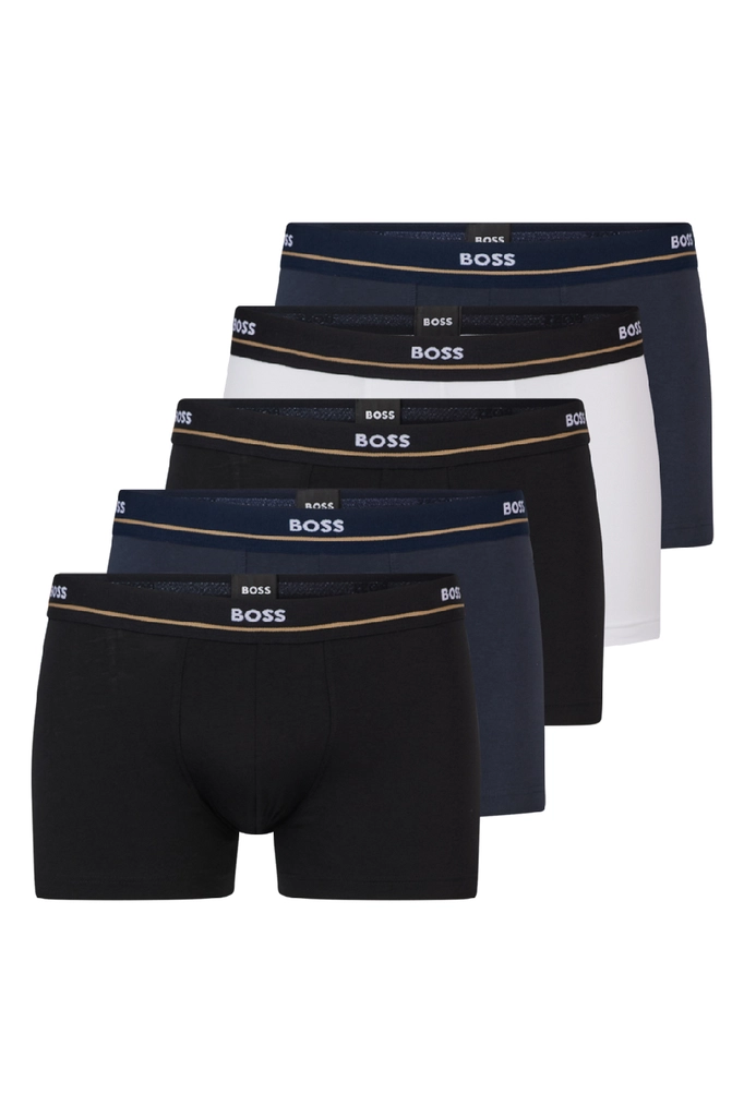 Hugo Boss 5 Pack Mens Trunk - Multicolour Cotton - Size X-Large